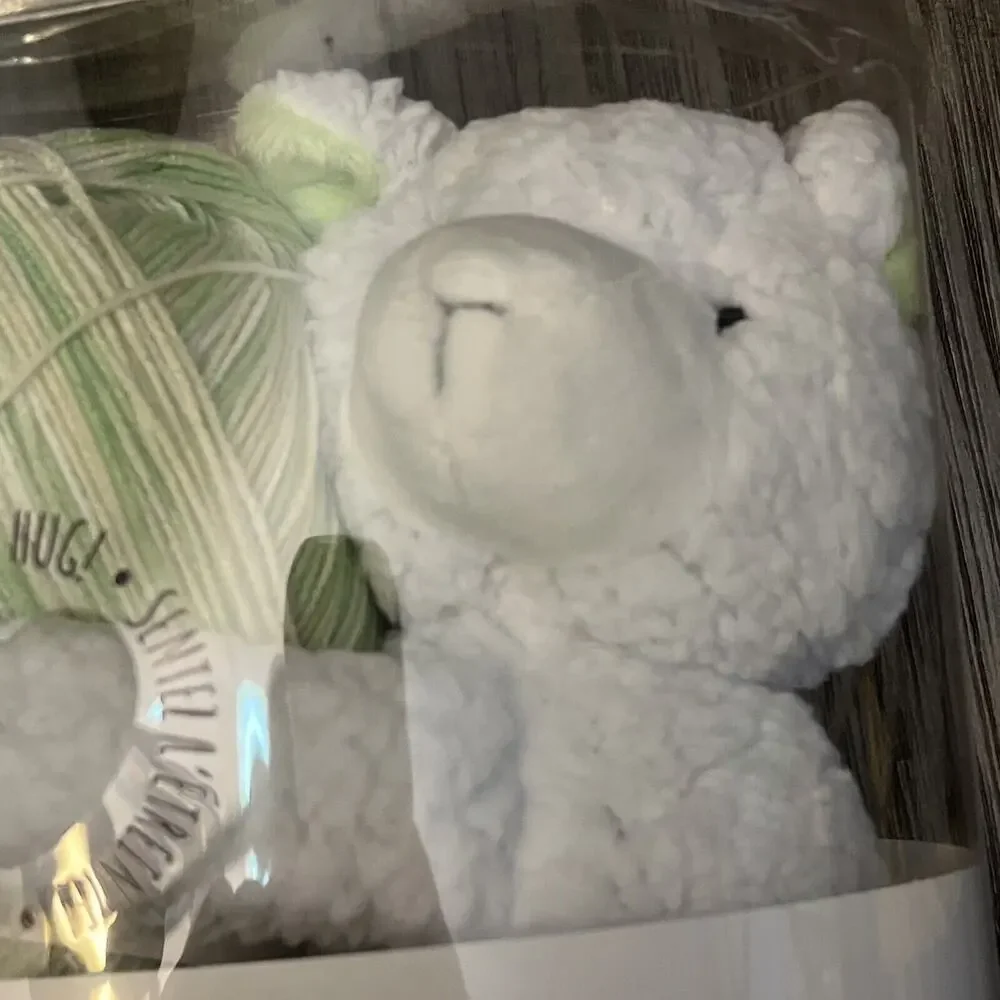 DMC Hug This! Knitting & Crochet Yarn Kit with Lamb Toy New In Box Baby Blanket